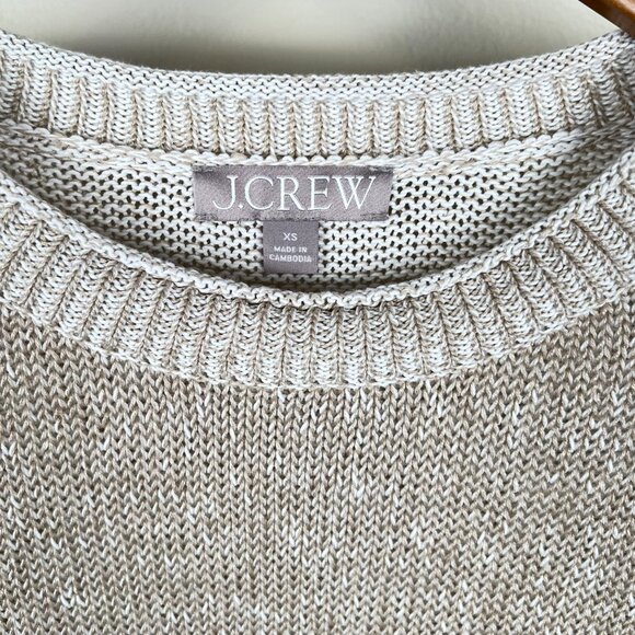 J.Crew Relaxed Cotton-Linen Blend Beach Sweater in beige XS - Picture 5 of 10